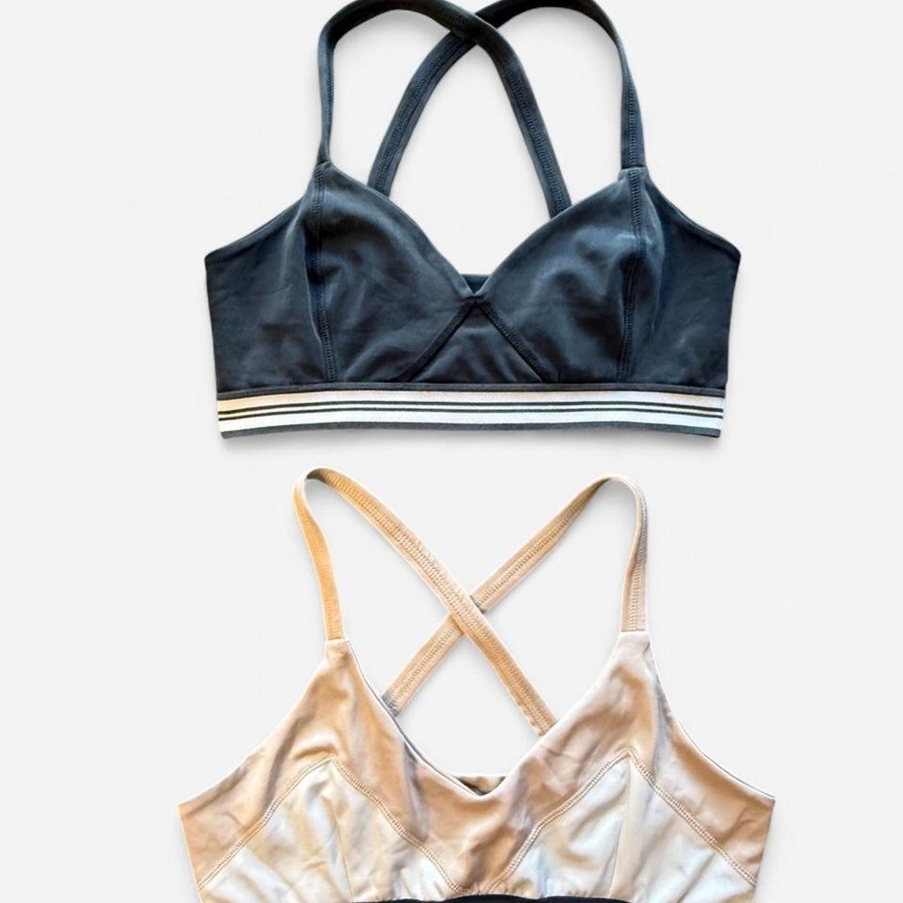 Olympia Activewear Sports Bra Bundle Set of 2 Criss Cross Strappy Athleisure